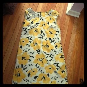 Yellow and White Fitted Dress